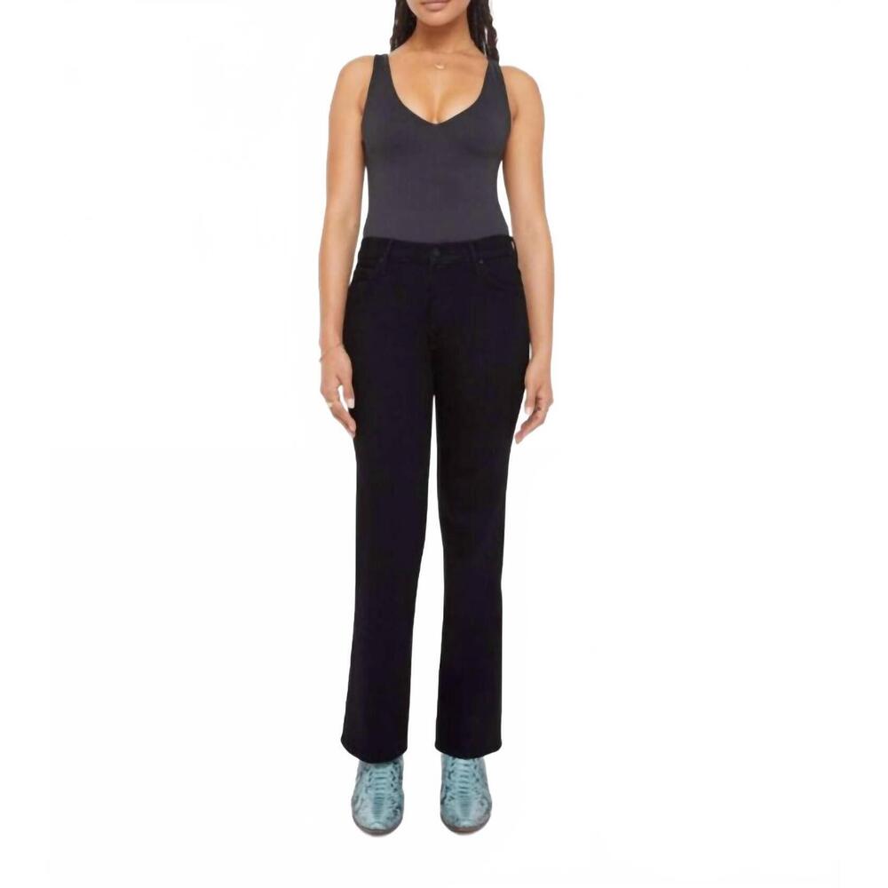 MOTHER Straight Leg Jeans in Black